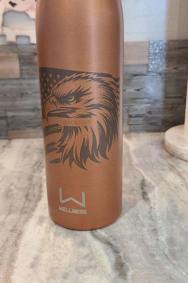 Stainless Steel Water Bottle with Sublimation Eagle Print