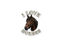 I Love Horses Vinyl Stickers (4-Pack)